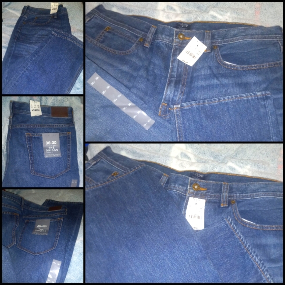 NWT J Crew "The Sutton" Jeans Size 36W 30L Dark Blue
